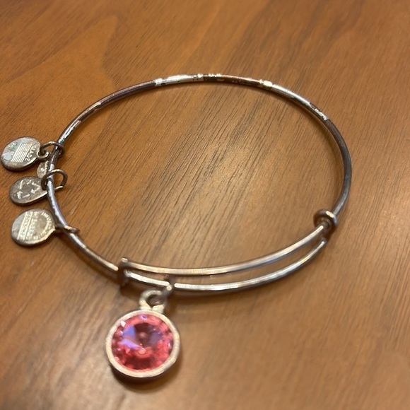 Alex And Ani Silver October Birthstone Charm Bangle - Picture 4 of 6